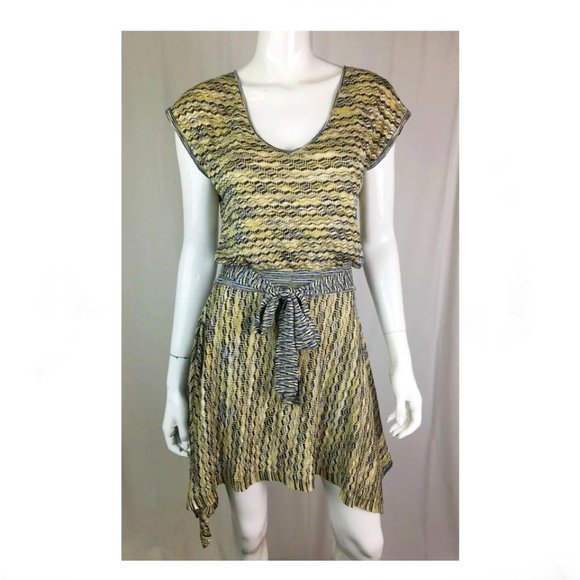 Silk Belted Serena Flare Handkerchief Dress - Picture 1 of 12